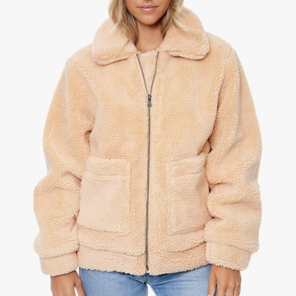 Elodie Jackets & Blazers - Elodie Women's Fuzzy Faux Shearling Teddy Bear Jacket